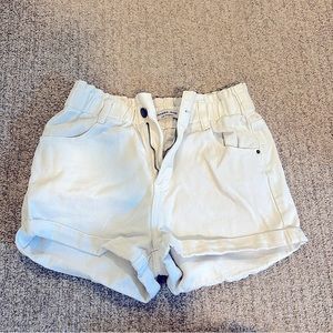 High Rise Denim White Shorts